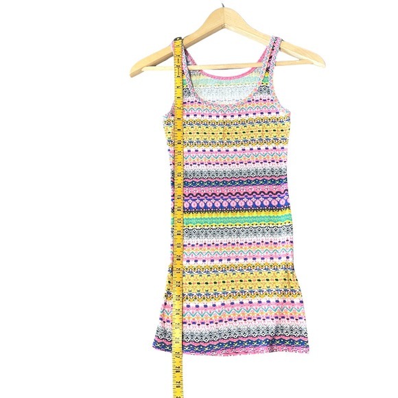 Mossimo Vintage‎ Y2K Retro Tank Top Womens Size M Rainbow Stripe Long Stretch - Picture 8 of 8